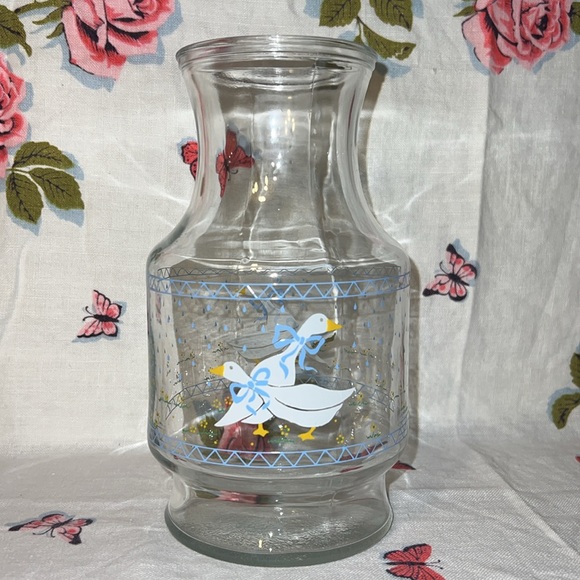 Vintage Anchor Hocking Country Goose Carafe Pitcher Jug - Picture 3 of 8